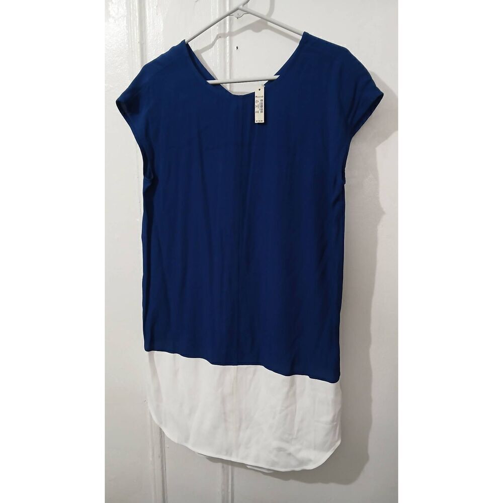Madewell womens small dress casual color block blue white Lightweight